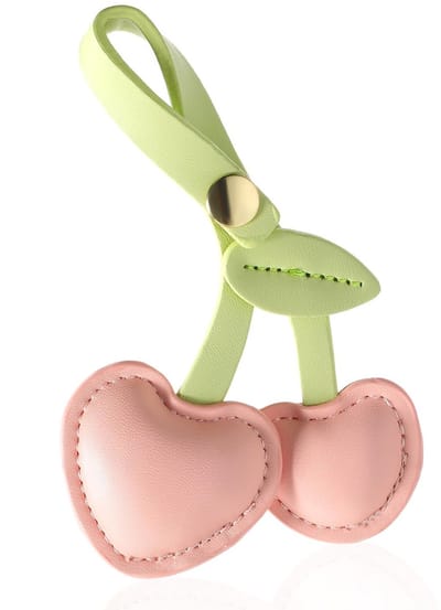 ZEYNOMAX- Tasaccessoire Kersenbedel - PU Tasaccessoire - Charmante Sleutelhanger - Opvallend Ontwerp - Lichtgewicht - Duurzaam Materiaal - Tassenbedel