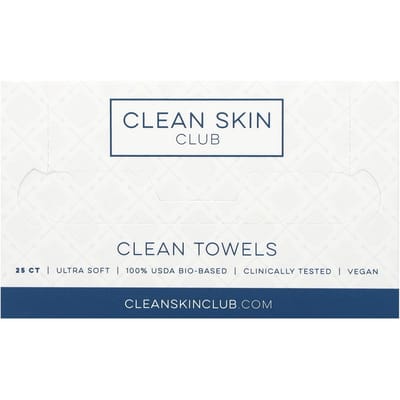 Clean Skin Club, schone handdoeken, wegwerp, 25 pakjes white