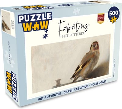 Puzzel Het puttertje - Carel Fabritius - Schilderij - Legpuzzel - Puzzel 500 stukjes