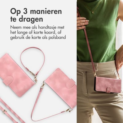 imoshion Hoesje - Geschikt voor Apple iPhone 17e / 16e - Bookcase met koord - Roze