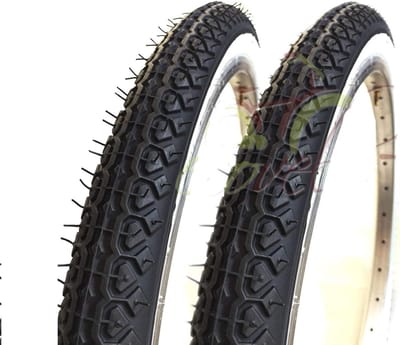 Fietsbanden Set - Stadsfiets Banden - Dagelijks Gebruik - Rubberen Constructie - 20 x 1.75 - Zwart Wit
