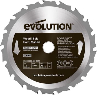 EVOLUTION - Evolution zaagblad hout 185 mm - 185 X 20.0 X 1.5 MM - 24 T