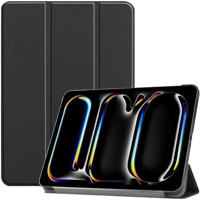 Tablet Hoes Geschikt voor iPad Pro 13 (2024/2025) | Book Case met Standaard | Sleep/Wake | Kunstlederen Beschermhoes | Tri-fold | Zwart