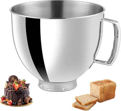 RVS Mengkom - Keukenmachine Kom - Beslag Maken - Met Handvat - 4.5L - Zilver
