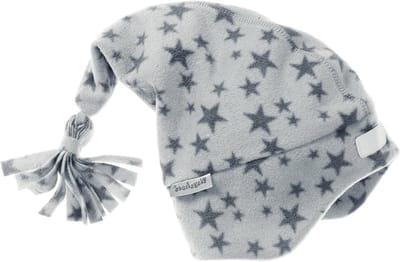 Kinder Muts - Babymutsje Fleece - Warm Hoofd Houd - Met Pompon - 32 x 24.5 cm - Grijs