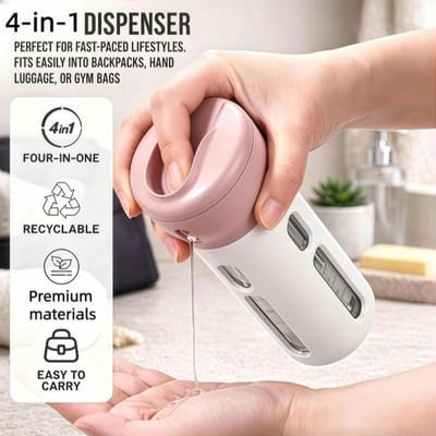 4-in-1 Lekvrij Reisflesjes Set Herbruikbare Ronde Plastic Containers Voor Shampoo Conditioner Douchegel Lotion beige