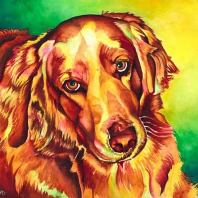 5D Diy Daimond Schilderij  Cartoon Hond  Diamant Schilderij Ronde Steentjes Dieren 30X30CM orange