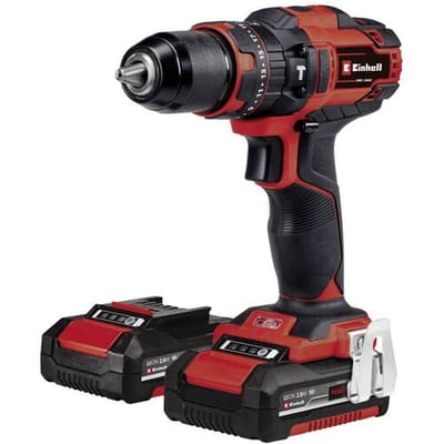 Einhell Accu Klopboor-/Schroefmachine TE-CD 18/40 Li-i +64 Kit - Power X-Change - 18 V/Li-ion - 40 Nm - 2-versnellingen - Max. 24.000 slagen/min - Incl. 2x 2,0 Ah accu, oplader & accessoires