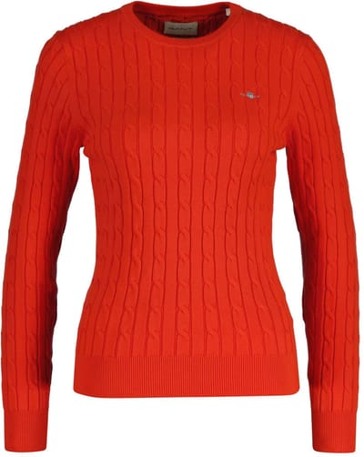GANT Gebreide trui STRETCH COTTON CABLE C-NECK