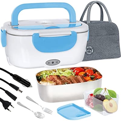 Elektrische Lunchbox 1,5L - Voedselverwarmer voor Huis en Auto - Draagbare Broodtrommel van Roestvrij Staal