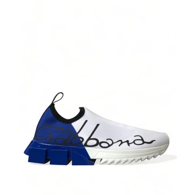 Dolce & Gabbana Witte Blauw Sorrento Lage Heren Casual Sneakers Schoenen