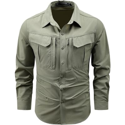 Nieuw Retro Werkshirt Heren Lange Mouw Lente Hong Kong Stijl Los Casual Casual Shirt Buiten XXXXL beige