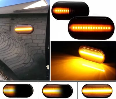 Knipperlicht LED BLACK Voor VW Golf, Passat, Polo, Skoda, Seat en Ford Dynamisch knipperlicht VW Golf, Skoda, Ford, Black uitvoering