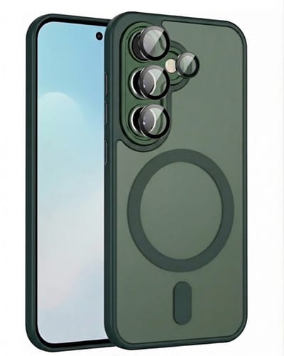 Hoesje Geschikt voor Samsung Galaxy S26 - Groen - Casemania Matte Armor Magnetische Back Cover - Geschikt voor MagSafe Telefoonhoesje - Val/Stoot Bescherming met Camera Protection