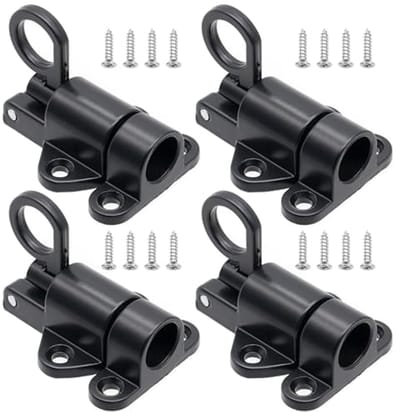 4pcs Aluminum Spring Loaded Bolt, Loft Ceiling Hatch Lock Catching Tools, Garden Gate Lock with 16 Screws, for Window - ShopVlot