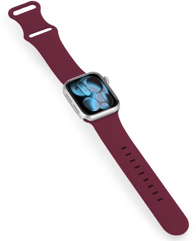 Bandje Geschikt voor Apple Watch 1, 2, 3, 4, 5, 6, 7, 8, 9, 10, 11, SE - 42/44/45/46 mm Siliconen Verstelbaar Polsband - Horloge Bandje - Donkerrood