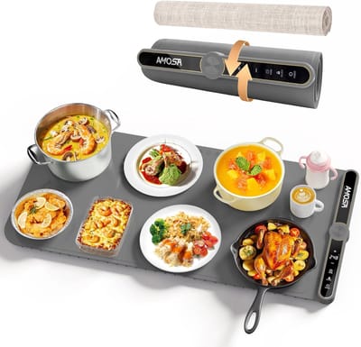 Voedselwarmhoudplaat - Warmhoudplaat Elektrisch - Buffet Warm Houden - Intelligente Warmteregeling - 41.6 cm Hoog - Grijs