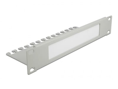10 inch doorvoerpaneel met borstel en kabelgeleiding | 1U | grijs
