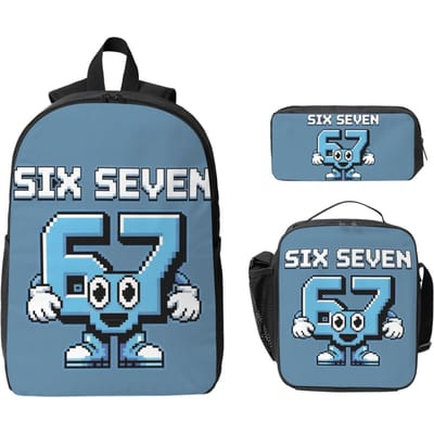 Ik Was 6 Nu Ben Ik 7 Zes Zeven 7 67 Grappige Kinderrugzak Lunchbox Pennenetuis voor Jongens Meisjes Rugzakken Schooltas Boekentas Set