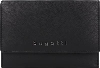 Bugatti Bella Portemonnee RFID-bescherming Leer 15 cm - Dames - Horizontaal - schwarz