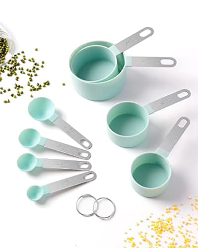 Complete maatset voor keuken - 8-delige meetbekers en lepels met handige opbergring