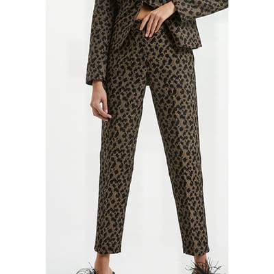 French Connection Estella Jacquard Trousers Black Maat: 6 | Straight Broeken Outlet | Dames | Bruin