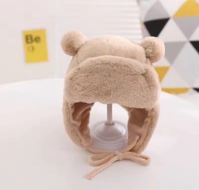 baby muts jongen - teddy - pilotenmuts - khaki - winter - kraamcadeau