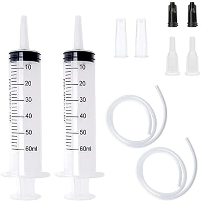 Kunststof spuiten set van 2, 60 ml met slang voor laboratoria en dagelijks gebruik