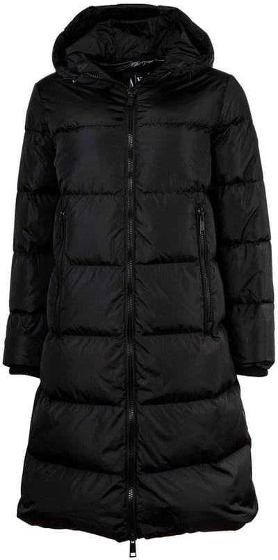 Hooded Zip-Up Jacket with Front Pockets Wo - Black Jackets