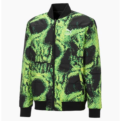 Puma x Santa Cruz Zwart Groen Heren Varsity Reversible Bomber Jacket 532239 01