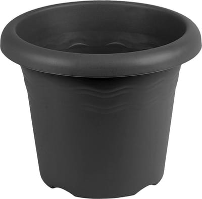 Hega Hogar Plantenbak - antraciet - kunststof - D16 x H12 cm - Plantenbakken/bloembakken voor buiten