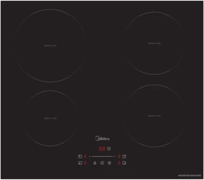 Midea MIH740F238K0 - Inbouw elektrische kookplaat - Inductie - Zwart - 4 Kookzone(s) - Touch bediening - Hete kookplaat Indicator - Kinderslot