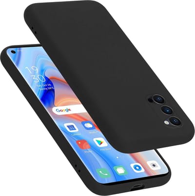 Cadorabo Hoesje geschikt voor Oppo Reno4 PRO in LIQUID ZWART - Beschermhoes gemaakt van flexibel TPU silicone Case Cover