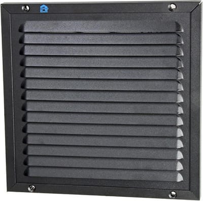 Schoepenrooster 200mm X 200mm ALU met kader en inox muggengaas 437 STR9005