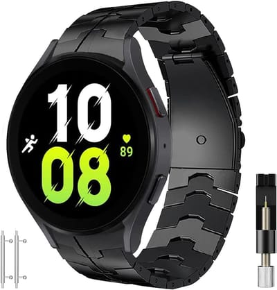 Stravo Luxe RVS Metalen Horlogebandje – Geschikt voor Samsung Galaxy Watch 7 (40 & 44mm) / FE / 6 / 6 Pro / 5 / 5 Pro / 4 / 4 Classic – Met Snelkoppeling – Exclusieve Bandje voor Samsung Smartwatches – Zwart
