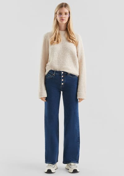 High Waist Relaxed Wide Leg Jeans Dames QS Catie