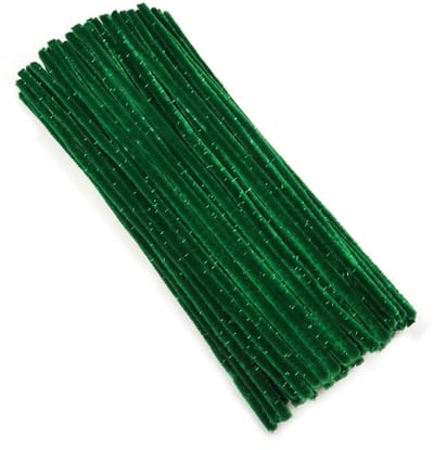 100 Stuks Chenille Pijpenragers Donkergroen 30 cm voor Creatieve Knutselprojecten en DIY Decoraties