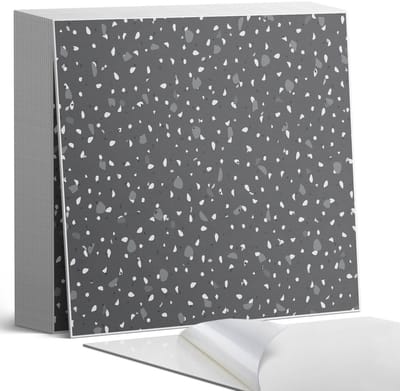 Coloray Plaktegels - Patroon met kleine stippen Zelfklevende Tegels - 20 cm x 20 cm - Grijs Plaktegels - 20 stuks - Vierkant PVC Tegels - Plaktegels Badkamer - Plaktegels Vloer - Vinyl Tegels - Wandtegel Zelfklevend
