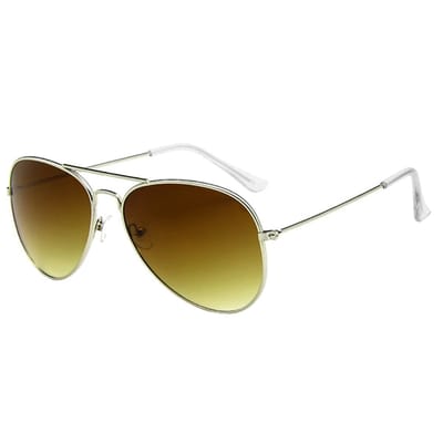 Fako Fashion - Piloten Zonnebril - Pilotenbril - Piloot Zonnebril - Heren Zonnebril - Dames Zonnebril - Zilver - Lichtbruin