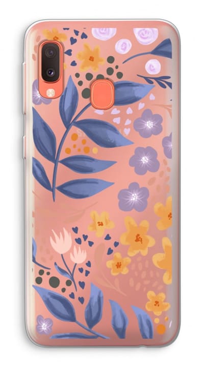 Case Company® - Hoesje geschikt voor Samsung Galaxy A20e hoesje - Flowers with blue leaves - Soft Cover Telefoonhoesje - Bescherming aan alle Kanten en Schermrand