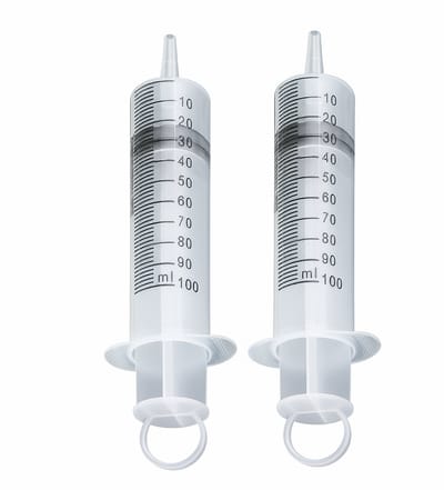 Injectiespuit - 2 stuks - Doseerspuit - Spuit met extra lange tuit - 100 ml