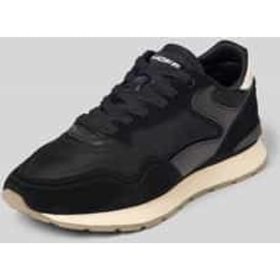 Sneakers van leermix met logodetail model 'City'