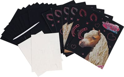 Horse Friends Kraskaarten Meisjes Karton Zwart/roze 19-delig