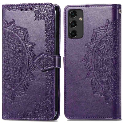 imoshion Hoesje - Geschikt voor Samsung Galaxy A14 (5G) / A14 (4G) - Mandala Bookcase - Paars