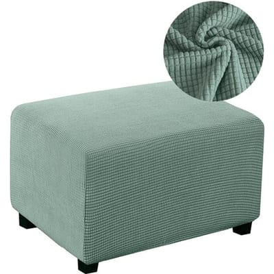 2 maten voetenbankhoes Jacquard stoffen voetenbankhoes Flexibele meubelbescherming Verwijderbare voetenbankhoes voor thuis XL Size сyaan