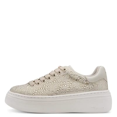 Tamaris dames sneaker 1-23795-46-179 dames lage glitter beige