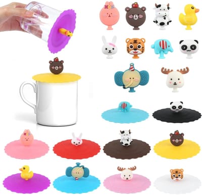 Dailygoods - 10 Stuks Siliconen Deksel voor Drinkglazen - Lekvrije Insectenbescherming
