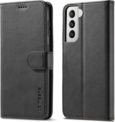 LC.IMEEKE Hoesje - Geschikt voor Samsung Galaxy S21 Hoesje - LC.IMEEKE Luxe Book Case - Zwart