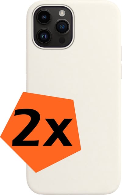 Hoes - 2 Stuks - Geschikt voor Apple iPhone 15 Pro - Sterk & Shockproof - Case Siliconen - Back Cover - Telefoon Hoes - Wit