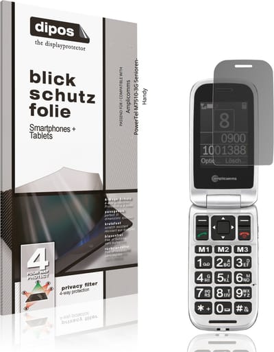 dipos – Matte Privacy Screenprotector geschikt voor Amplicomms PowerTel M7510-3G Senioren-Handy | Anti-Spy Beschermfolie